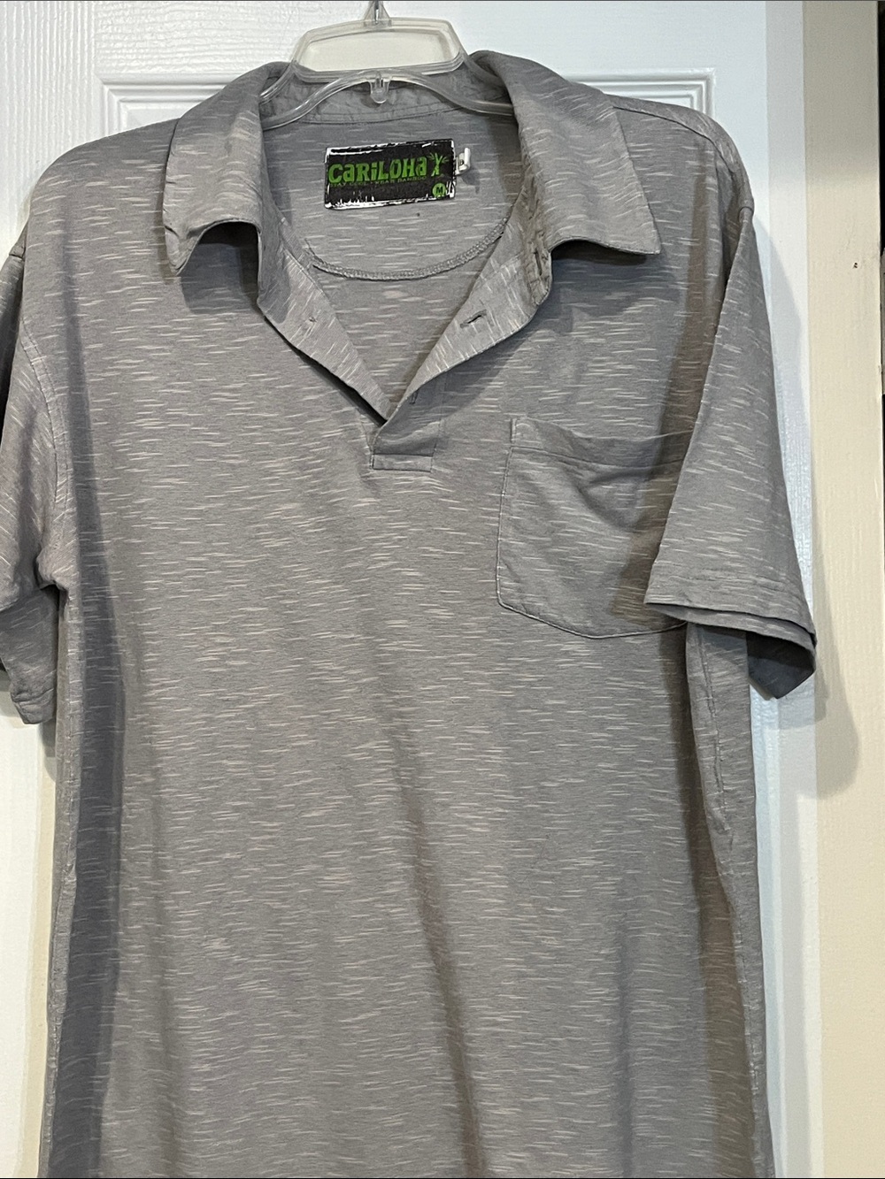 Cariloha Bamboo Grey Short-Sleeve Men’s Polo Shirt Sz M